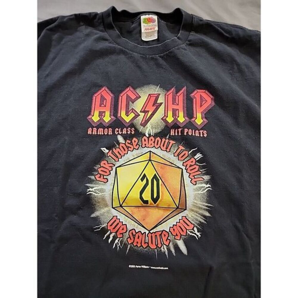 AC/DC Mens Graphic‎ T-Shirt Black Fruit Of The Loom Heavy XL We Salute You 2005 - Picture 2 of 7